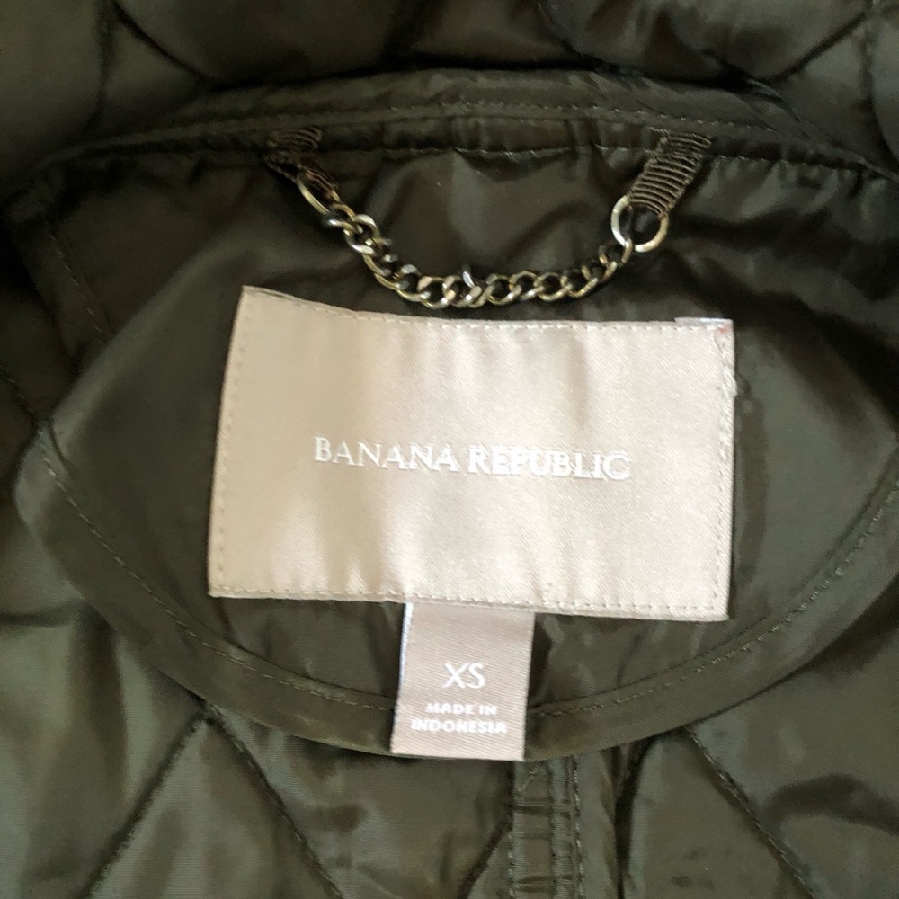 Banana Republic Women’s XS Dark Olive Green Quilted Full-Zip Field Jacket - EUC! - Picture 7 of 15